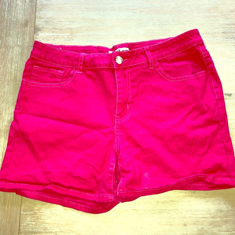 Bright pink shorts